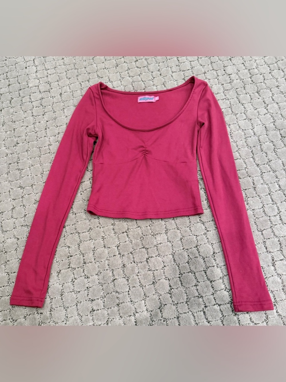 Edikted Long Sleeve Scoop Neck Top